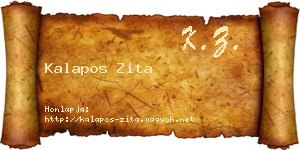 Kalapos Zita névjegykártya