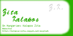 zita kalapos business card